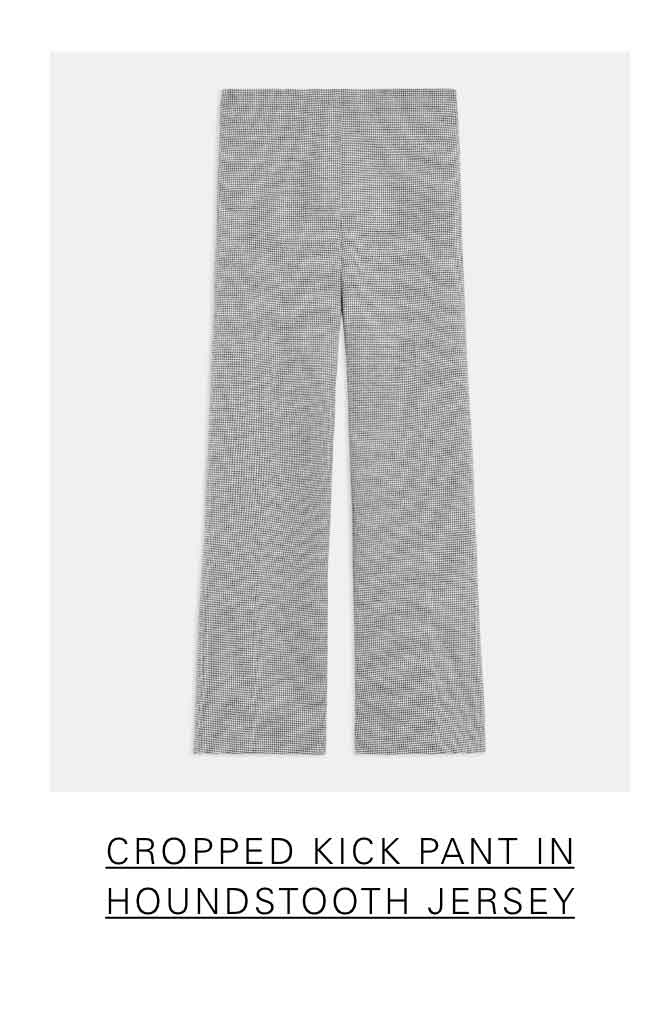 Cropped Kick Pant in Houndstooth Jersey