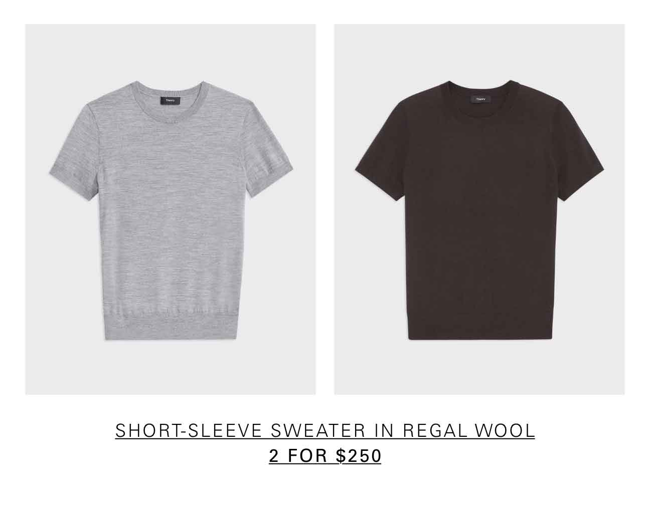 Short-Sleeve Sweater in Regal Wool 2 FOR $250