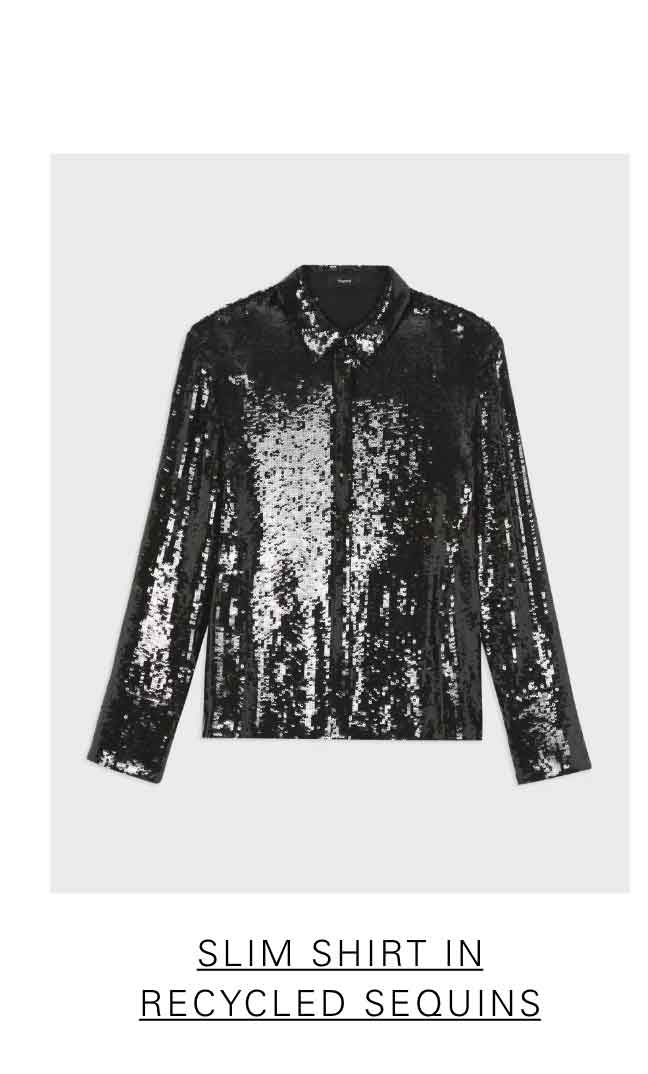 Slim Shirt in Recycled Sequins