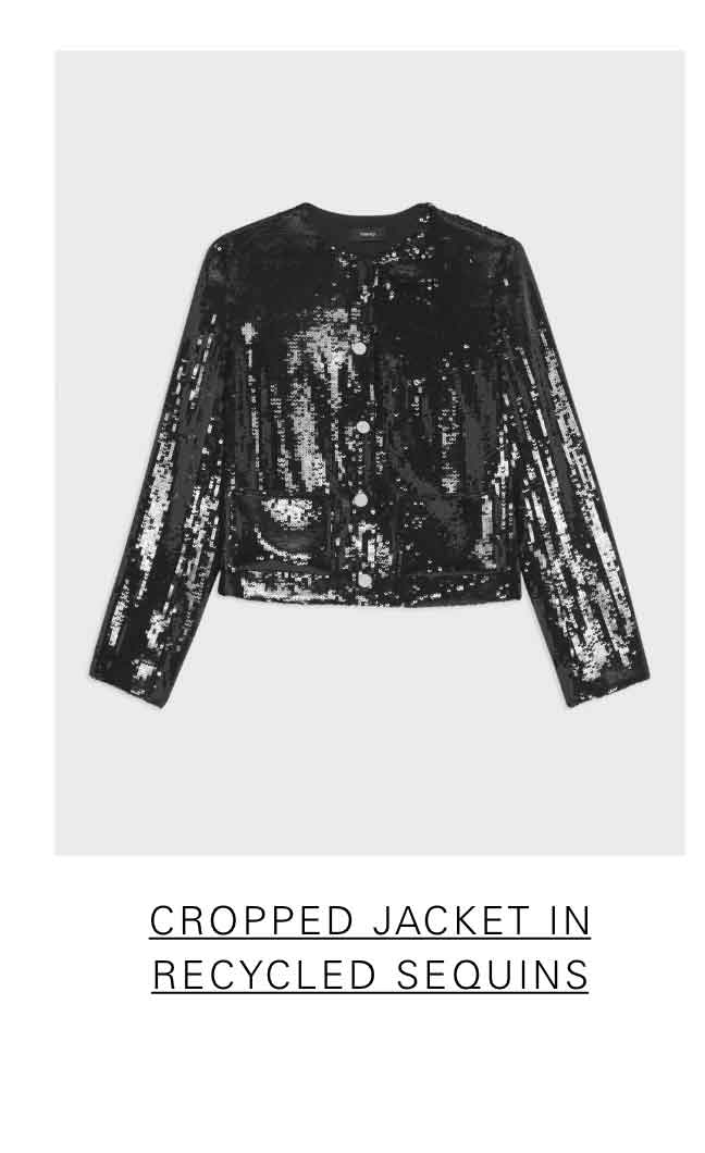 Cropped Jacket in Recycled Sequins