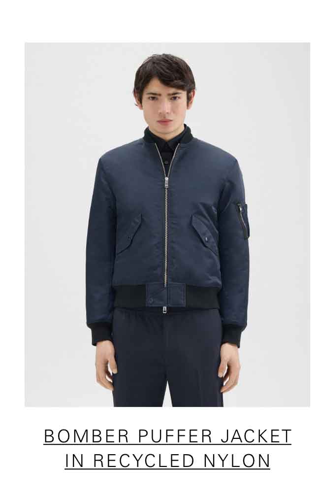 Bomber Puffer Jacket in Recycled Nylon