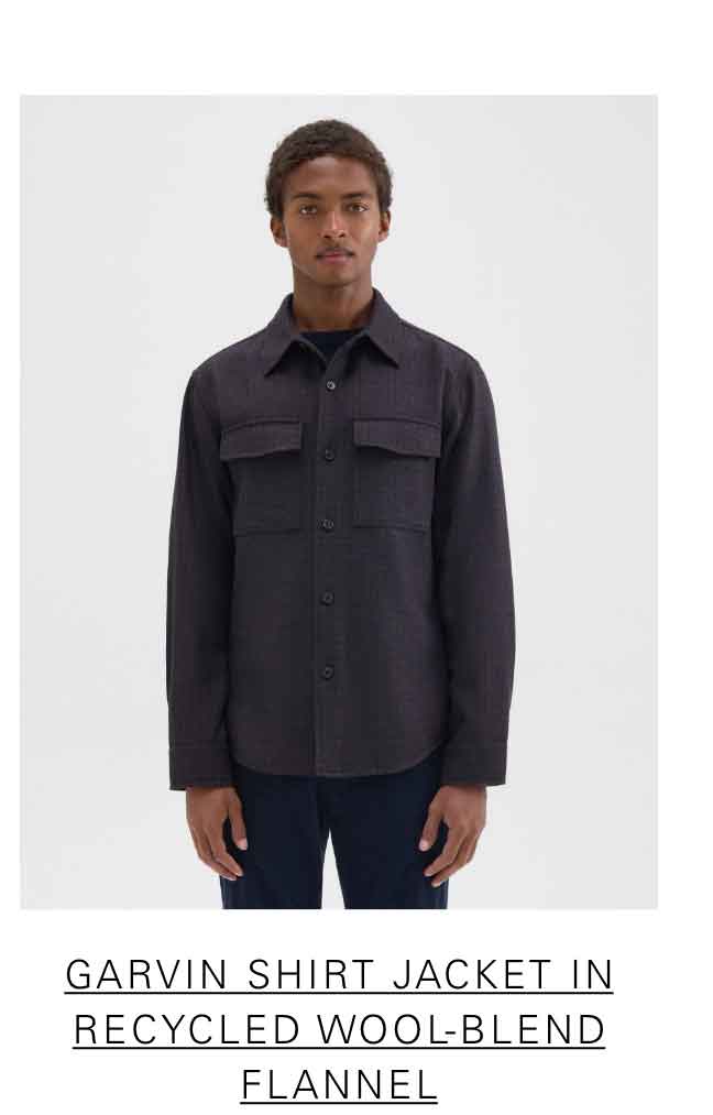 Garvin Shirt Jacket in Recycled Wool-Blend Flannel