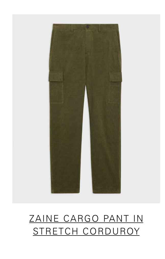 Zaine Cargo Pant in Stretch Corduroy