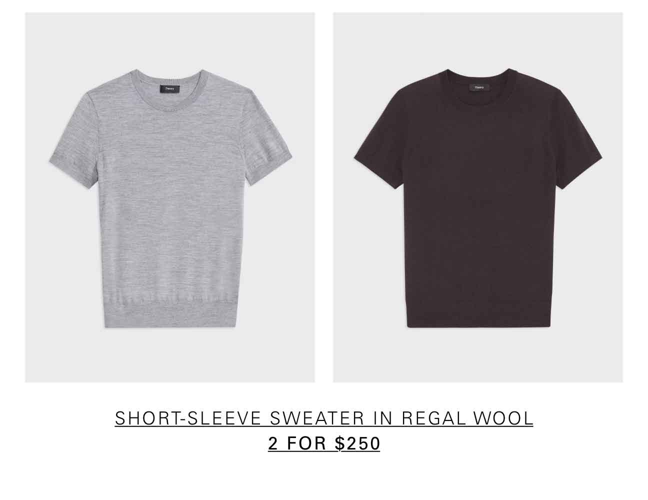 Short-Sleeve Sweater in Regal Wool 2 FOR $250