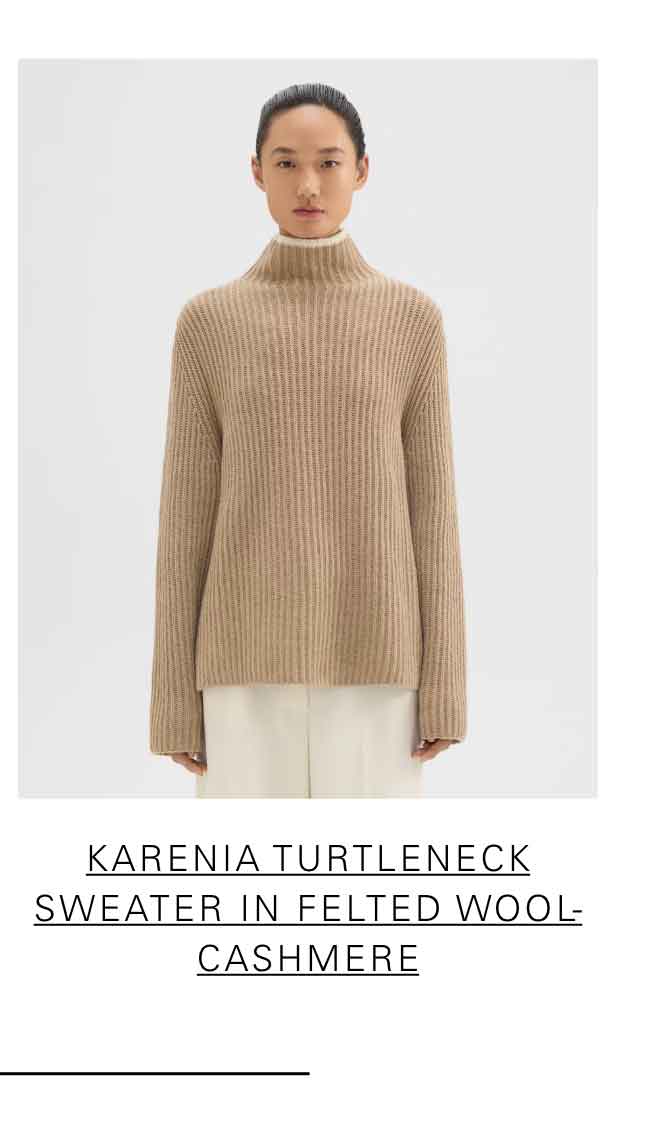 Karenia Turtleneck Sweater in Felted Wool-Cashmere