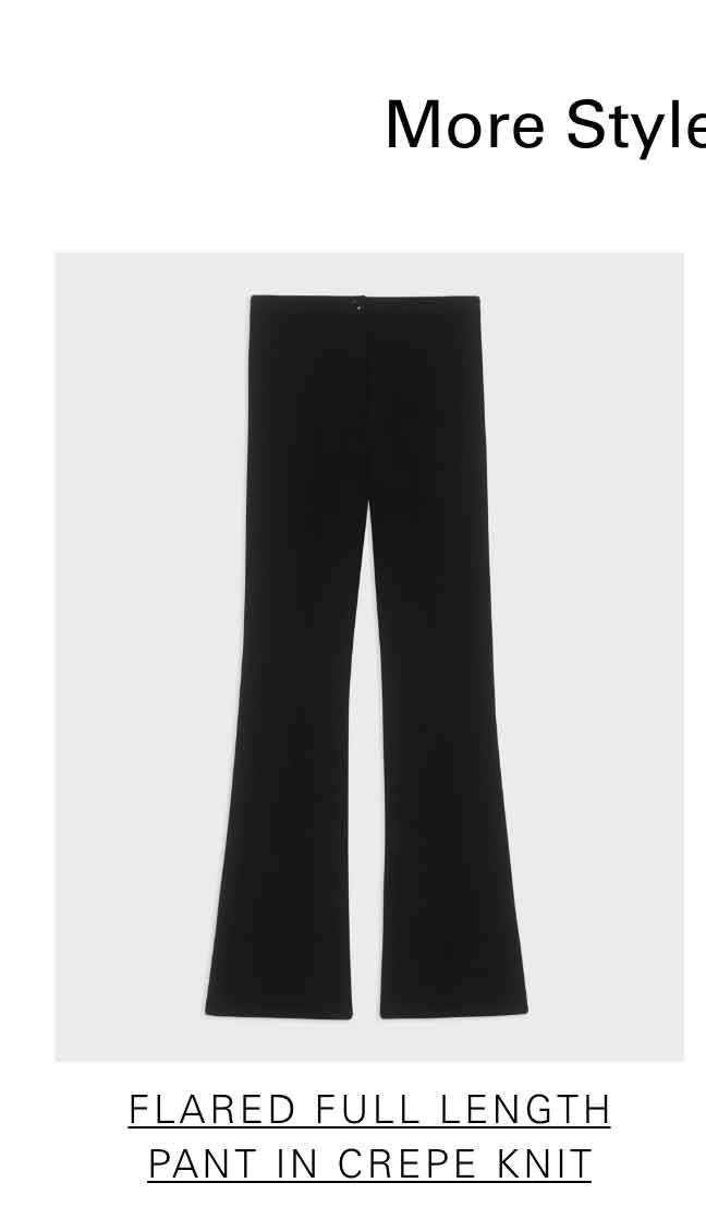 Flared Full Length Pant in Crepe Knit