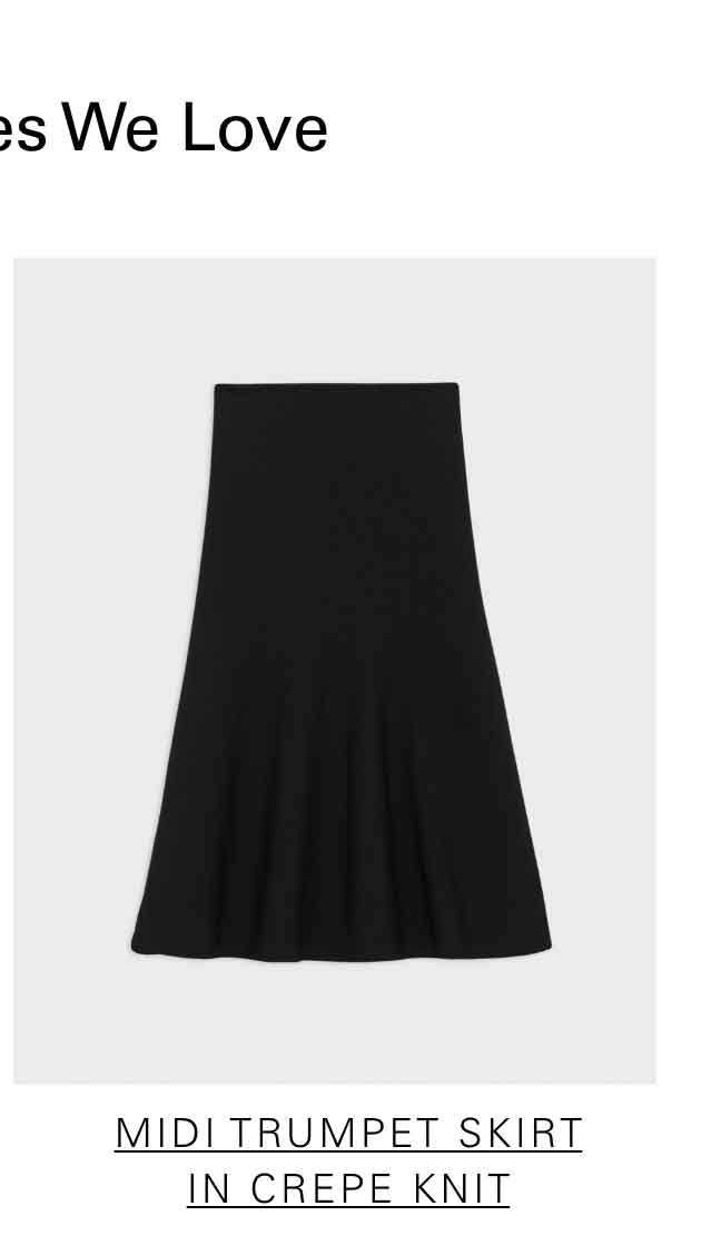 Midi Trumpet Skirt in Crepe Knit