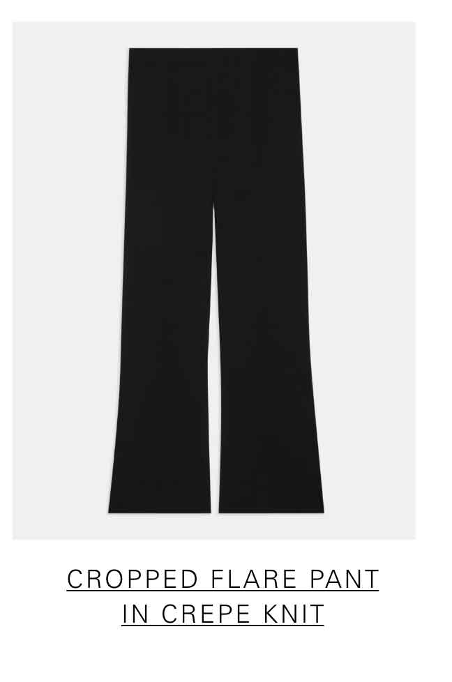 Cropped Flare Pant in Crepe Knit