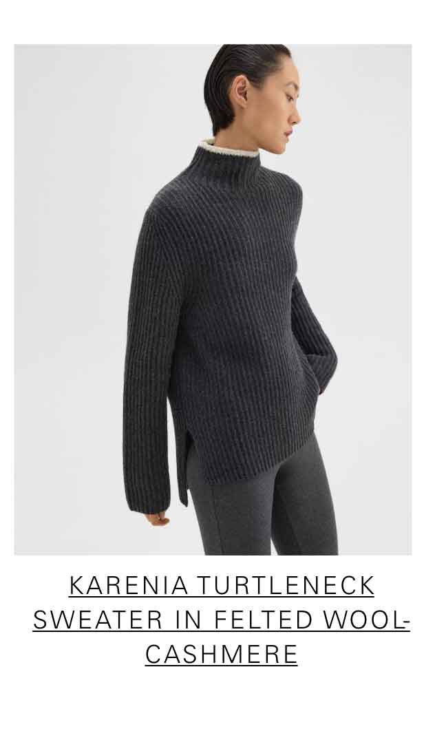 Karenia Turtleneck Sweater in Felted Wool-Cashmere