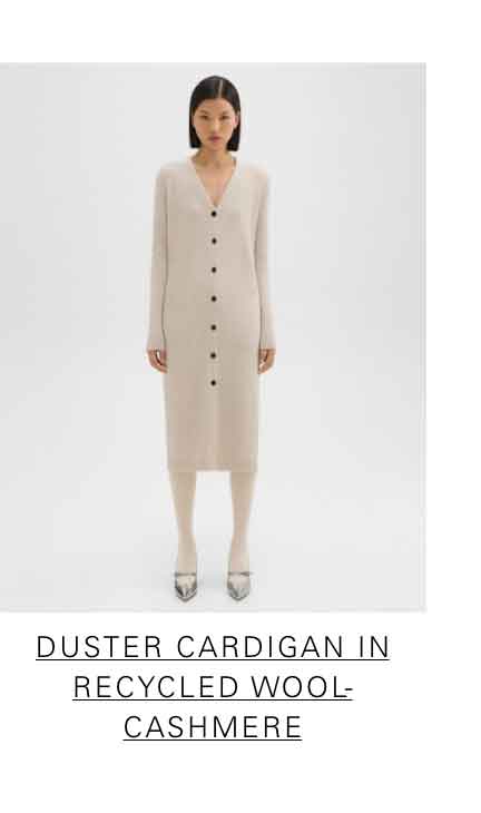 Duster Cardigan in Recycled Wool-Cashmere