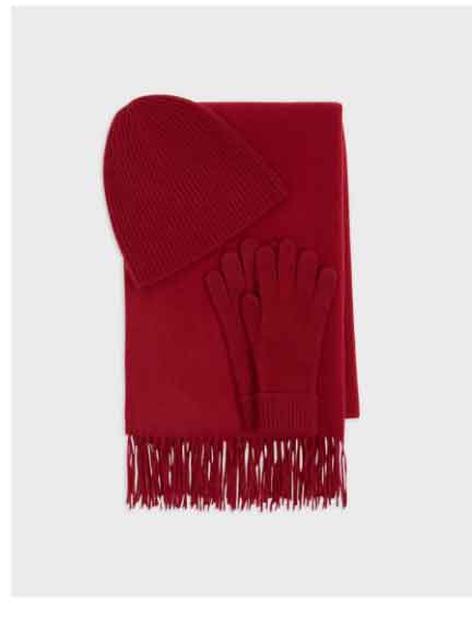 Scarf, Hat & Gloves Set in Cashmere