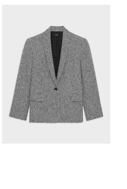 Shawl Collar Blazer in Houndstooth Viscose-Blend