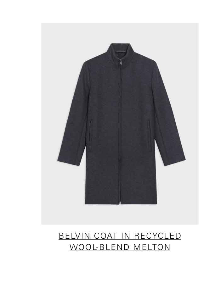 Belvin Coat in Recycled Wool Blend Melton