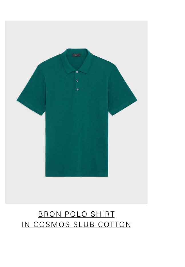 Bron Polo Shirt in Cosmos Slub Cotton