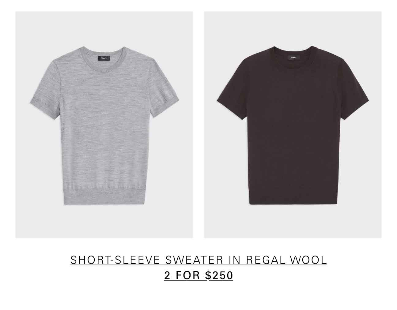 Short-Sleeve Sweater in Regal Wool 2 for $250