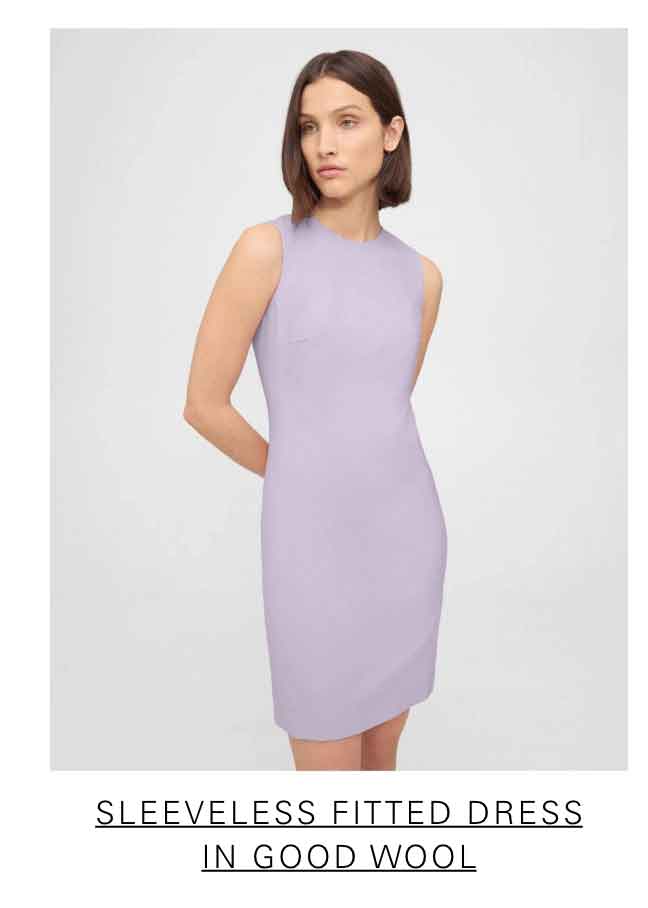 Sleeveless Fitted Dress in Good Wool