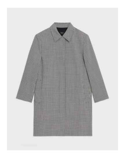 Car Coat in Checked Stretch Wool