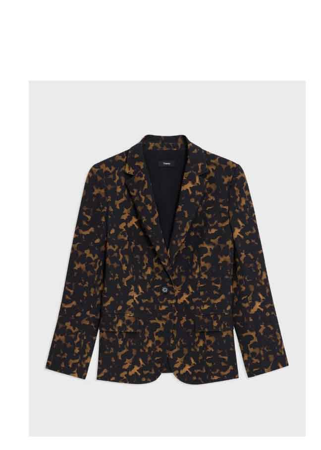 Staple Blazer in Tortoiseshell Printed Crepe