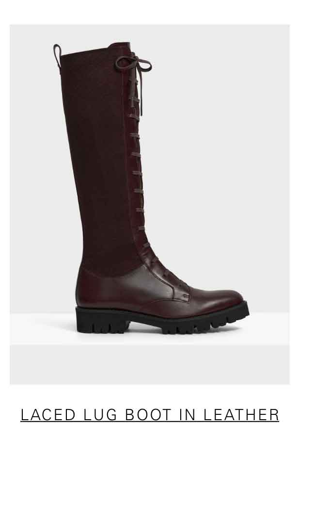 Laced Lug Boot in Leather