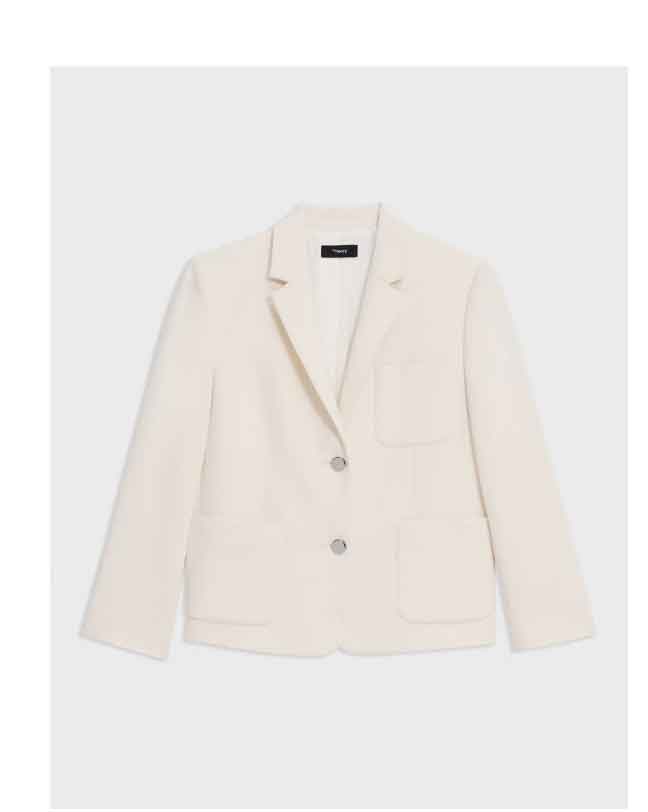 Boxy Patch Pocket Blazer in Admiral Crepe