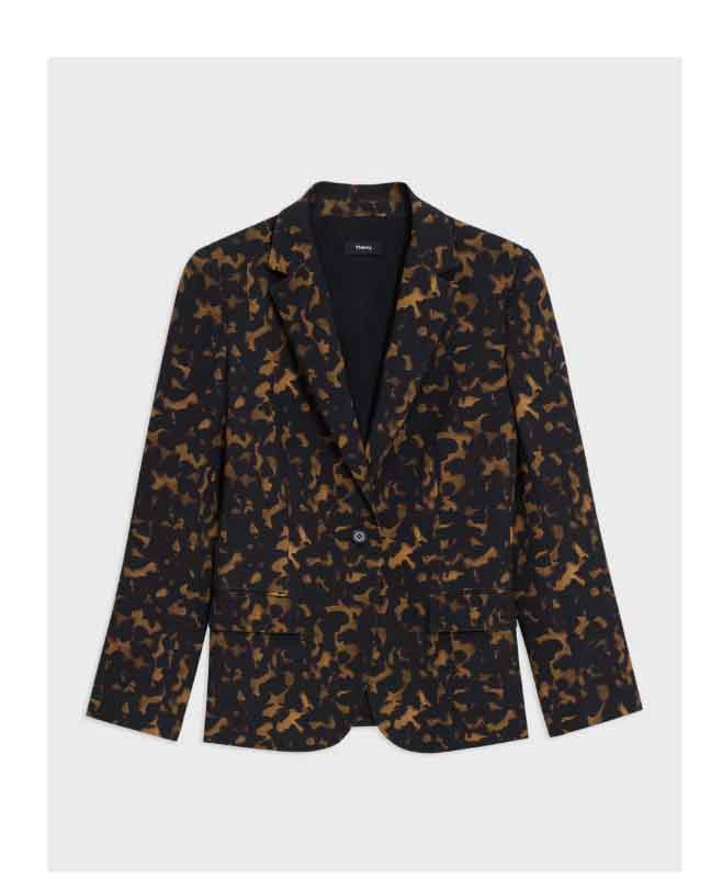 Staple Blazer in Tortoiseshell Printed Crepe