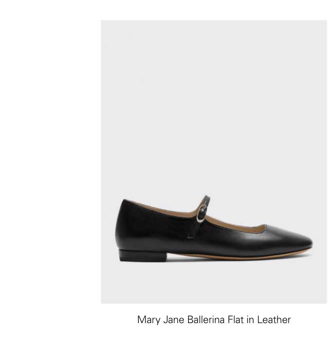 Mary Jane Ballerina Flat in Leather