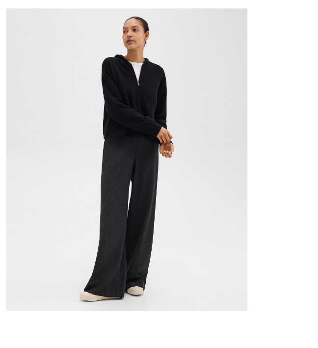 Wide-Leg Pant in Double-Knit Jersey