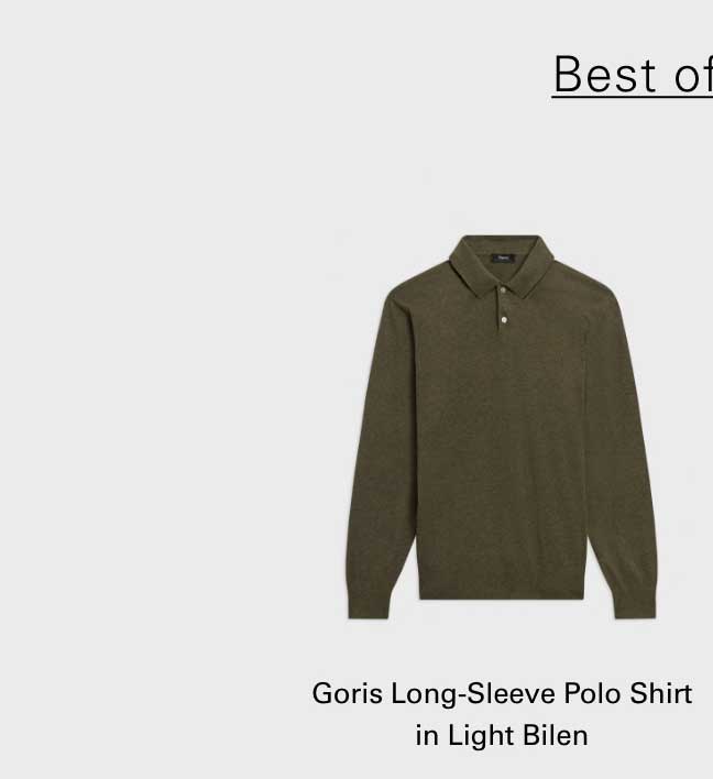 Goris Long-Sleeve Polo Shirt in Light Bilen