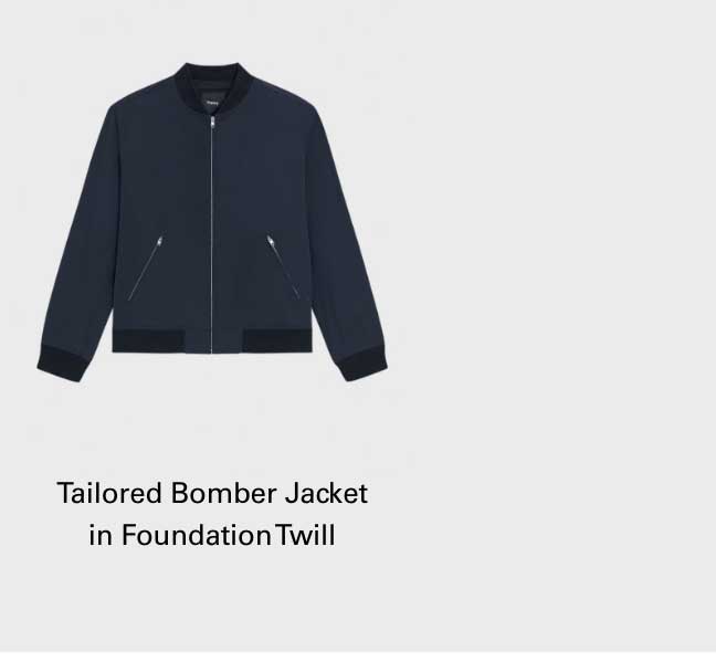 Tailored Bomber Jacket in Foundation Twill