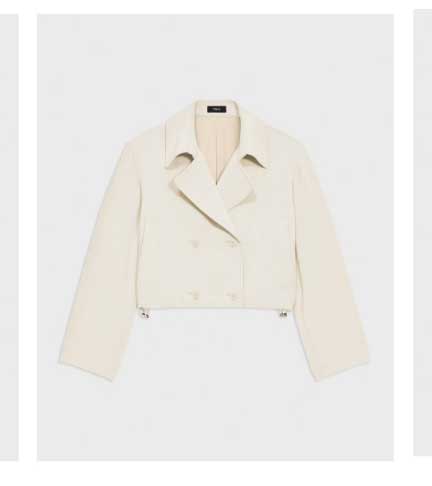 Double-Breasted Crop Trench in Admiral Crepe