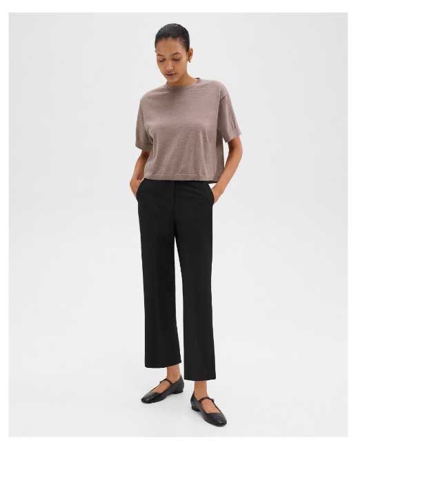 High-Waist Straight-Leg Pant in Good Wool