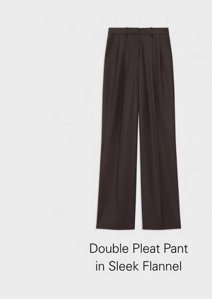 Double Pleat Pant in Sleek Flannel