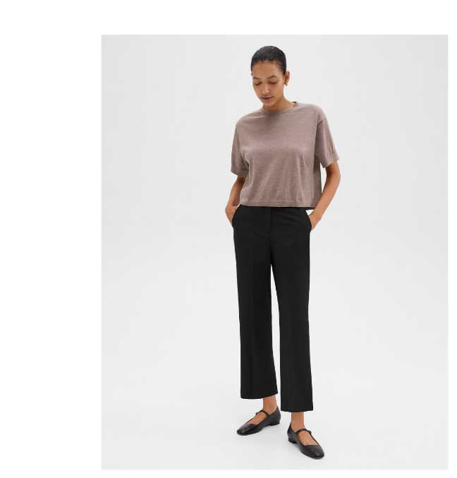 High-Waist Straight-Leg Pant in Good Wool