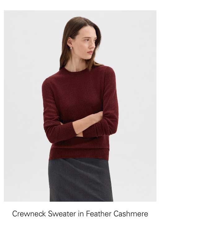 Crewneck Sweater in Feather Cashmere