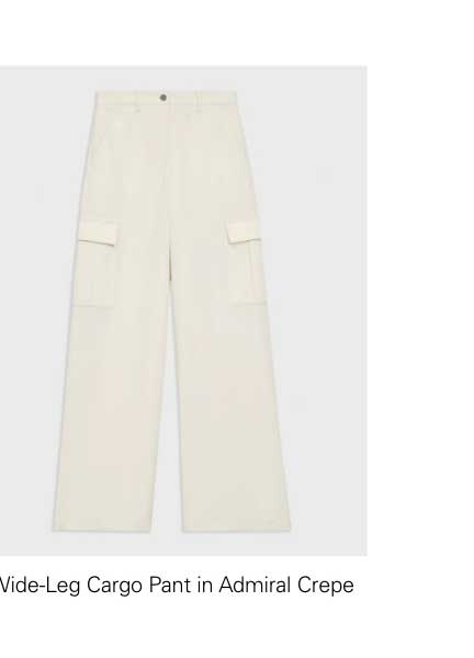 Wide-Leg Cargo Pant in Admiral Crepe