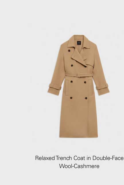 Relaxed Trench Coat in Double-Face Wool-Cashmere