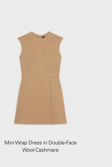 Mini Wrap Dress in Double-Face Wool-Cashmere