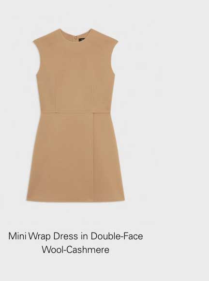 Mini Wrap Dress in Double-Face Wool-Cashmere