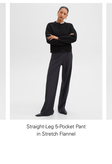 Straight-Leg 5-Pocket Pant in Stretch Flannel