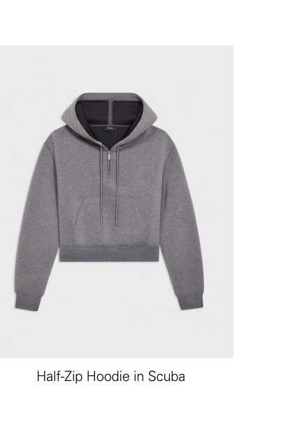 Half-Zip Hoodie in Scuba