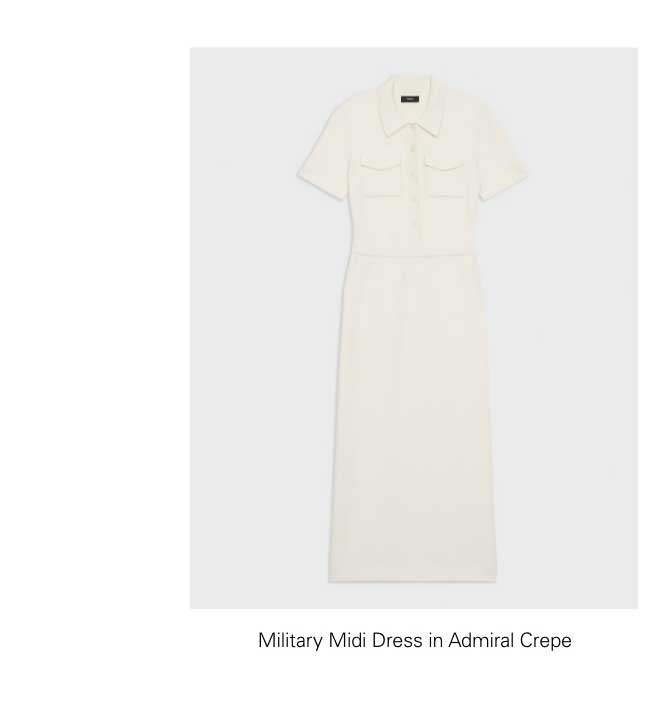 Military Midi Dress in Admiral Crepe