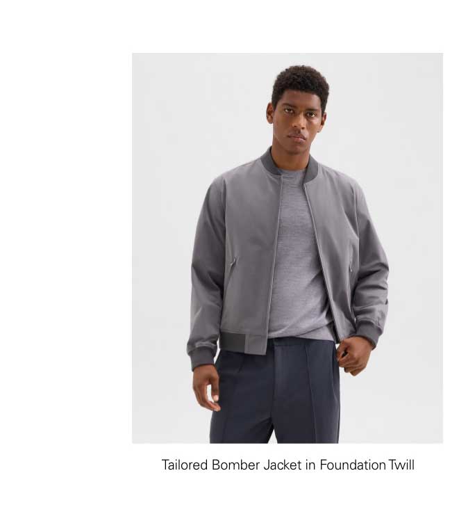 Tailored Bomber Jacket in Foundation Twill