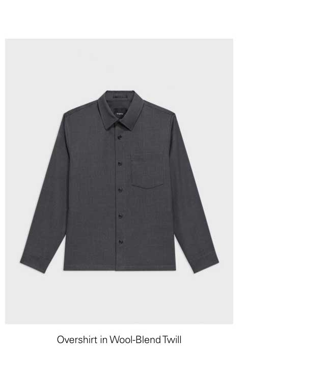 Overshirt in Wool-Blend Twill