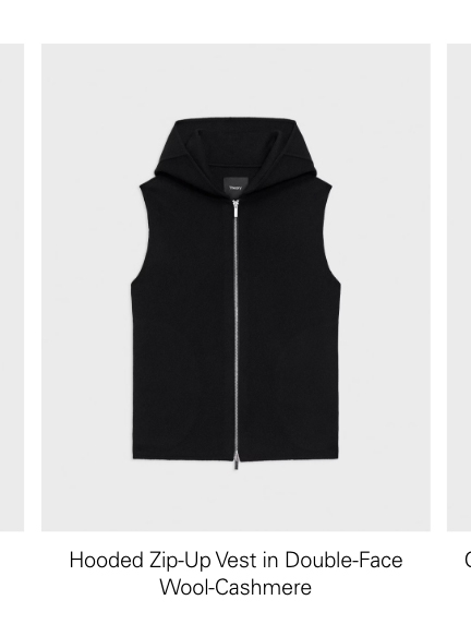 Hooded Zip-Up Vest in Double-Face Wool-Cashmere