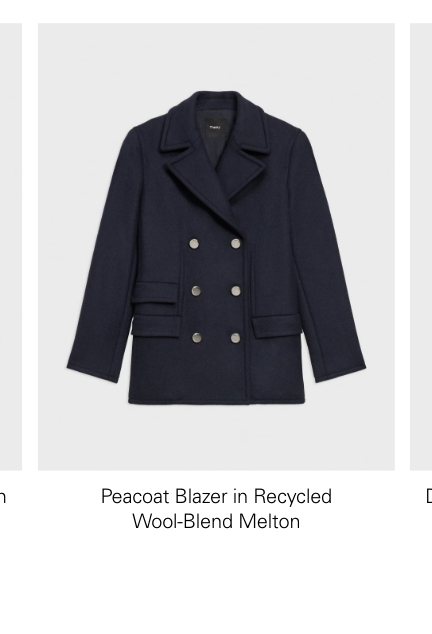 Peacoat Blazer in Recycled Wool-Blend Melton