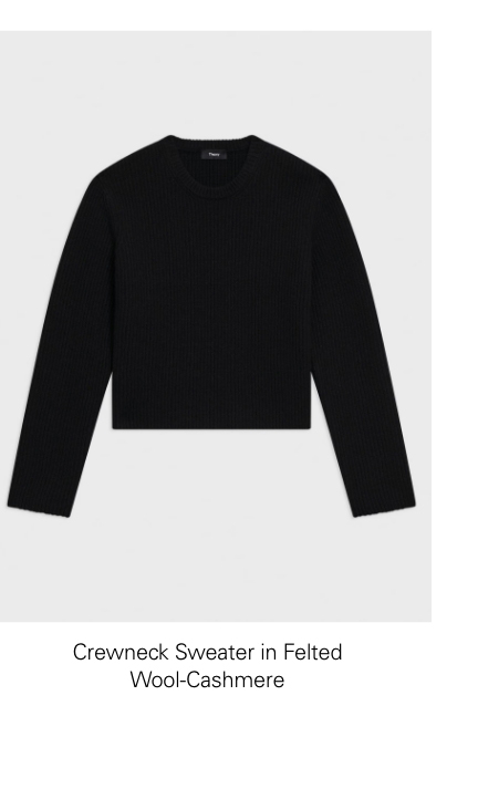 Crewneck Sweater in Felted Wool-Cashmere