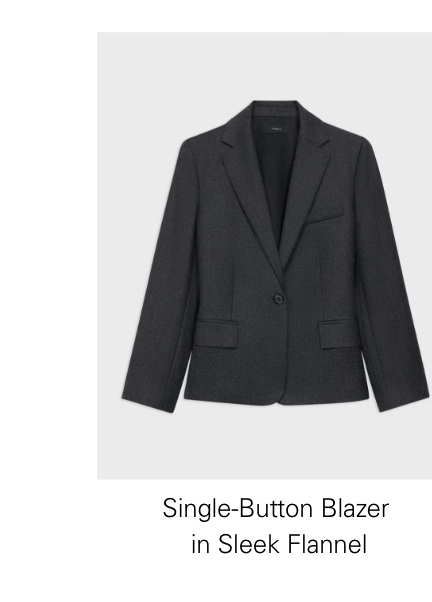 Single-Button Blazer in Sleek Flannel