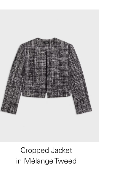 Cropped Jacket in Mélange Tweed