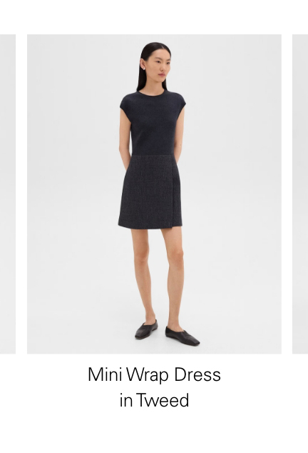 Mini Wrap Dress in Tweed