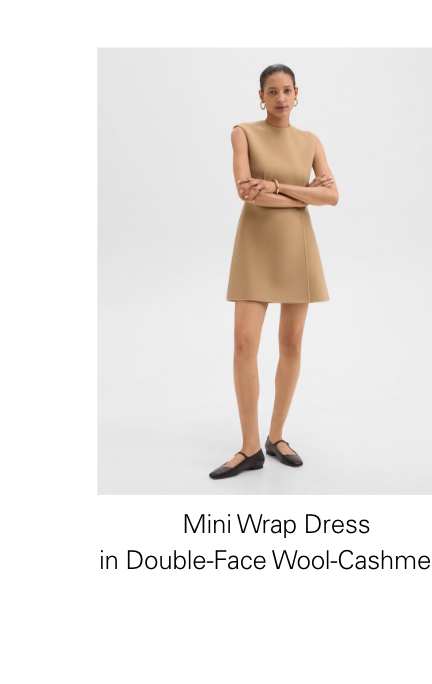 Mini Wrap Dress in Double-Face Wool-Cashmere